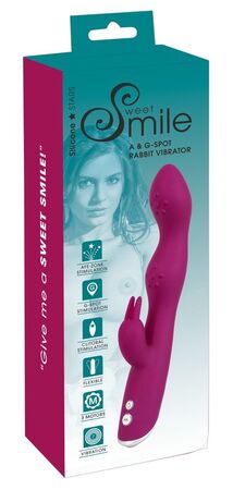 Фиолетовый вибратор A & G-Spot Rabbit Vibrator для стимуляции зон G и A - 23,6 см.